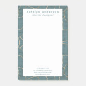 Moderne marmer Gold Gemstone Blauwgroen interieuro Post-it® Notes (Voorkant)