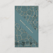 Moderne marmer Gold Gemstone Blauwgroen interieuro Visitekaartje (Voorkant)