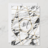 Moderne marmer Gold Geometric Birthday Party Kaart (Achterkant)