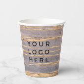 Moderne marmer Gold Logo Gemstone Interior Designe Papieren Bekers (Voorkant)