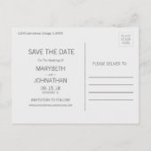 Moderne marmer & Gold Save the Date Photo Briefkaa Aankondigingskaart (Achterkant)