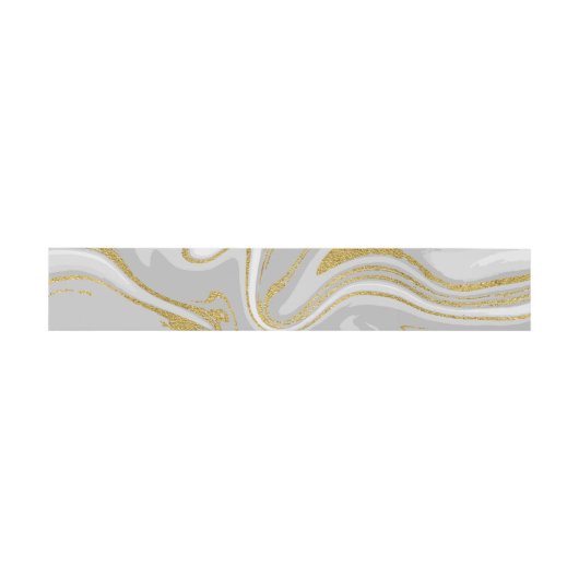 Moderne marmer & Gold Wedding Belly Band Uitnodigingen Wikkel (Vlak)