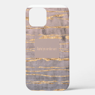 Moderne Marmer Goud Folie Edelsteen Interieur Ontw iPhone 12 Hoesje