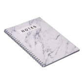Moderne marmer Gray White Elegant Chic Persoonlijk Notitieboek (Rechterzijde)