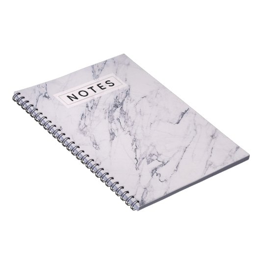 Moderne marmer Gray White Elegant Chic Persoonlijk Notitieboek (Rechterzijde)