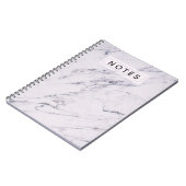 Moderne marmer Gray White Elegant Chic Persoonlijk Notitieboek (Linkerzijde)