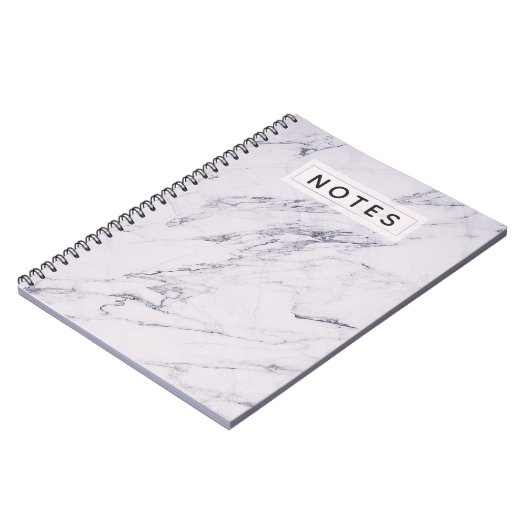 Moderne marmer Gray White Elegant Chic Persoonlijk Notitieboek (Linkerzijde)