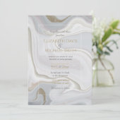 Moderne marmer Grey Gold Glitter Achtergrond Kaart (Staand voorkant)