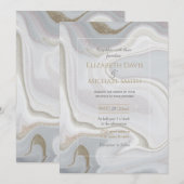 Moderne marmer Grey Gold Glitter Achtergrond Kaart (Voorkant / Achterkant)