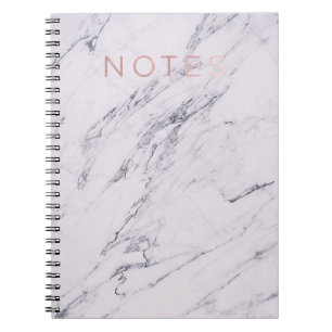 Moderne Marmer Grijs Wit & Roze Goud Roze Noten Notitieboek