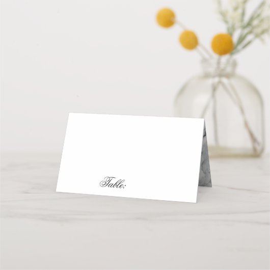 Moderne marmer in blanco tafelgast plaatskaartje (Voorkant)