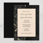 Moderne marmer in het zwart en vanilla Tapioca Kaart (Voorkant / Achterkant)