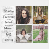 Moderne marmer Keepomwille Memorials Foto Collage Fleece Deken (Voorkant (Horizontaal))