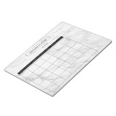 Moderne marmer maandelijkse planner notitieblok (Schuin)