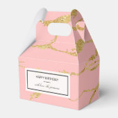 Moderne marmer met faux goud bedankdoosjes (Voorkant Zijde)