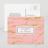 Moderne marmer met faux goud briefkaart (Voorkant / Achterkant)