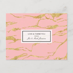 Moderne marmer met faux goud briefkaart