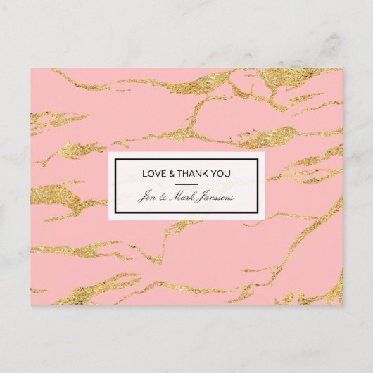 Moderne marmer met faux goud briefkaart (Voorkant)
