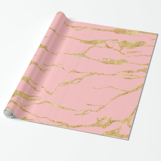 Moderne marmer met faux goud cadeaupapier (Uitgerold)