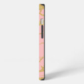 Moderne marmer met faux goud iPhone hoesje (Linkerkant)