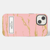 Moderne marmer met faux goud iPhone hoesje (Achterkant horizontaal)