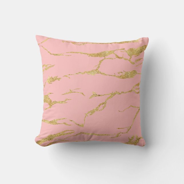 Moderne marmer met faux goud kussen (Voorkant)