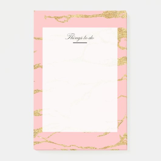 Moderne marmer met faux goud post-it® notes (Voorkant)