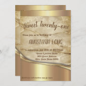 Moderne marmer met gouden details bespaart de datu save the date (Voorkant / Achterkant)