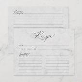 Moderne marmer-minimalistische scriptontvangstkaar informatiekaartje (Voorkant / Achterkant)