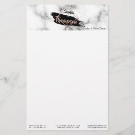 Moderne Marmer Paint Stroke Glitter Name Briefpapier