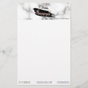 Moderne Marmer Paint Stroke Glitter Name Briefpapier