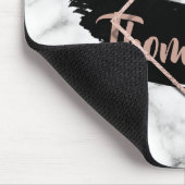 Moderne Marmer Paint Stroke Glitter Name Muismat (Hoek)