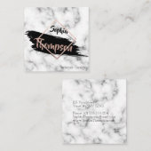 Moderne Marmer Paint Stroke Glitter - Visitekaartj Vierkante Visitekaartje (Voorkant / Achterkant)