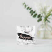 Moderne Marmer Paint Stroke Glitter - Visitekaartj Vierkante Visitekaartje (Staand voorkant)