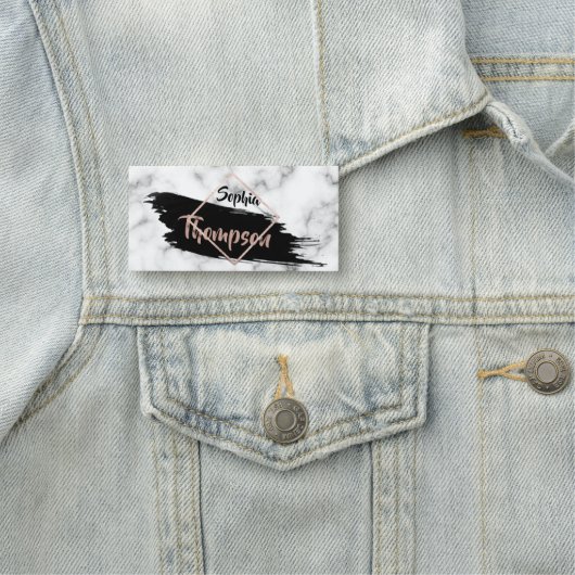 Moderne Marmer Paint Stroke Name Naamplaatje (In situ)