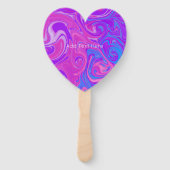 Moderne marmer Paint Swirls Roze Paarse hartslag Handwaaier (Voorkant)