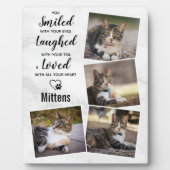 Moderne marmer Pet Loss Keepomwille Cat Memorial Fotoplaat (Voorkant)