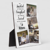 Moderne marmer Pet Loss Keepomwille Cat Memorial Fotoplaat (Zijkant)