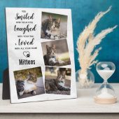 Moderne marmer Pet Loss Keepomwille Cat Memorial Fotoplaat (Zijkant)