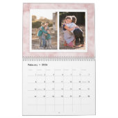 Moderne marmer Photo Collage 24-Afbeelding familie Kalender (Feb 2026)