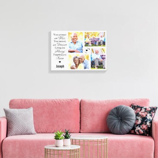 Moderne marmer Photo Collage Memorial Keepslag Canvas Afdruk (Insitu (Woonkamer))