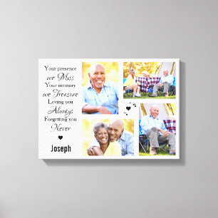 Moderne marmer Photo Collage Memorial Keepslag Canvas Afdruk