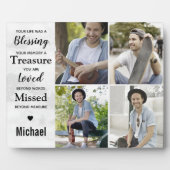 Moderne marmer Photo Collage Memorials Keepslag Fotoplaat (Voorkant)