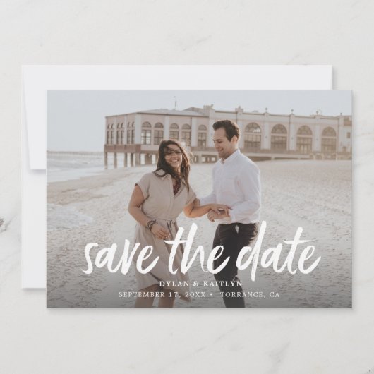 Moderne marmer Photo Save the Dates (Voorkant)