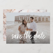 Moderne marmer Photo Save the Dates (Voorkant / Achterkant)