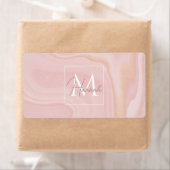 Moderne marmer Pink Gold Glitter Achtergrond Etiket (Insitu)