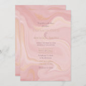 Moderne marmer Pink Gold Glitter Achtergrond Kaart (Voorkant / Achterkant)