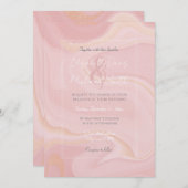 Moderne marmer Pink Gold Glitter Achtergrond Kaart (Voorkant / Achterkant)