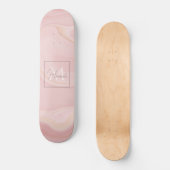 Moderne marmer Pink Gold Glitter Achtergrond Persoonlijk Skateboard (Voorkant)