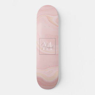 Moderne marmer Pink Gold Glitter Achtergrond Persoonlijk Skateboard